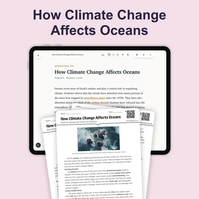 How Climate Change Affects Oceans - reading educational content