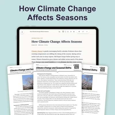 How Climate Change Affects Seasons - reading educational content