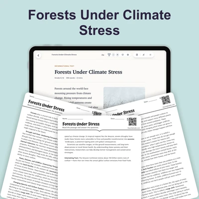 Forests Under Climate Stress - reading educational content