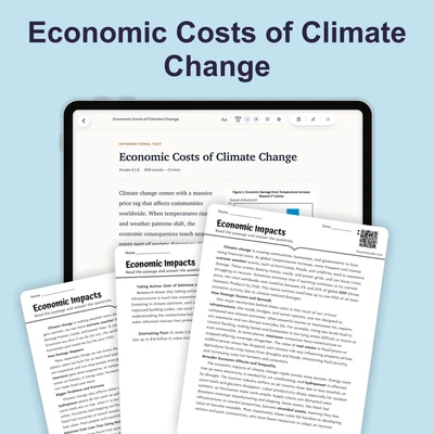 Economic Costs of Climate Change - reading educational content