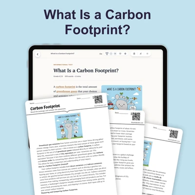 Carbon Footprint - reading educational content