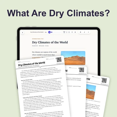 Dry Climates of the World - reading educational content