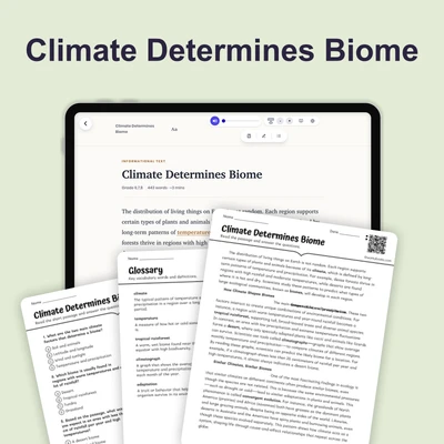 How Climate Shapes Biomes - reading educational content