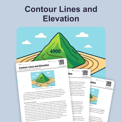 Contour Lines and Elevation - reading educational content