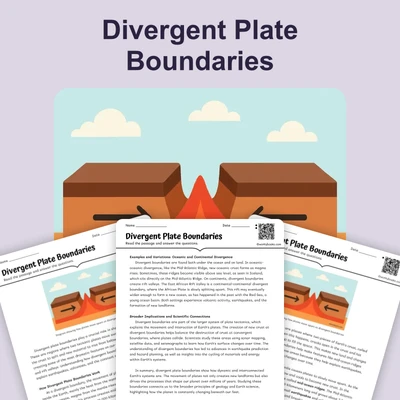 Divergent Plate Boundaries - reading educational content