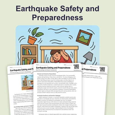 Earthquake Safety and Preparedness - reading educational content