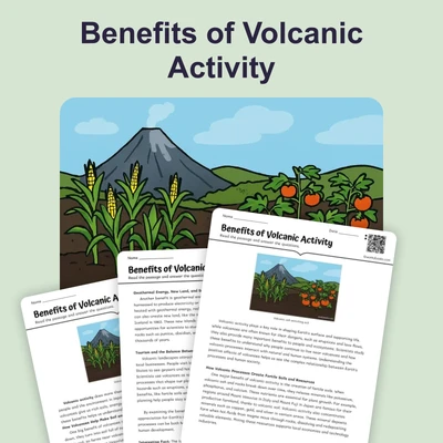 Benefits of Volcanic Activity - reading educational content