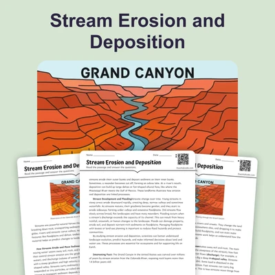 Stream Erosion and Deposition - reading educational content