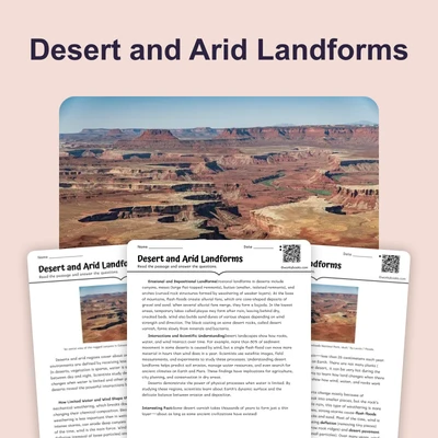 Desert and Arid Landforms - reading educational content