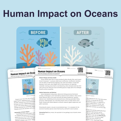 Human Impact on Oceans - reading educational content