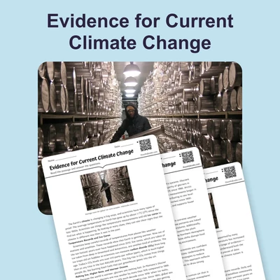 Evidence for Current Climate Change - reading educational content