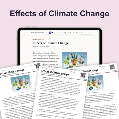 Effects of Climate Change - reading educational content