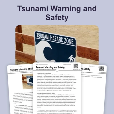 Tsunami Warning and Safety - reading educational content