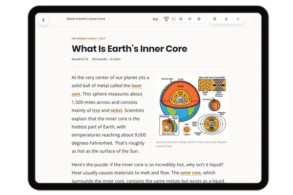 What Is Earth's Inner Core - reading educational content