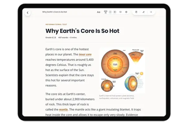 Why Earth's Core Is So Hot  - reading educational content