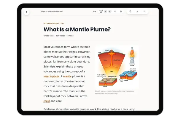 What Is a Mantle Plume  - reading educational content