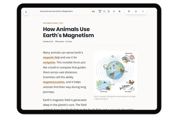 How Animals Use Earth's Magnetism - reading educational content