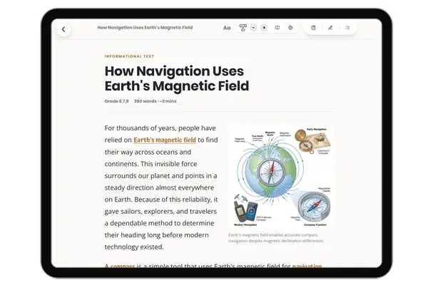 How Navigation Uses Earth's Magnetic Field  - reading educational content