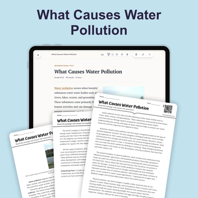 What Causes Water Pollution - reading educational content