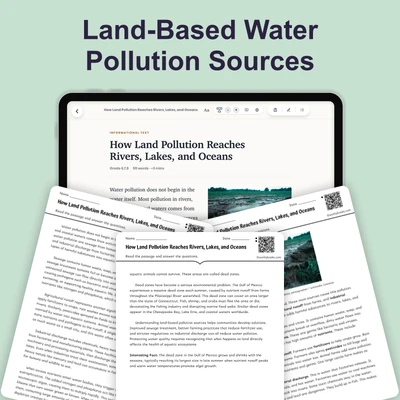 How Land Pollution Reaches Rivers, Lakes, and Oceans - reading educational content