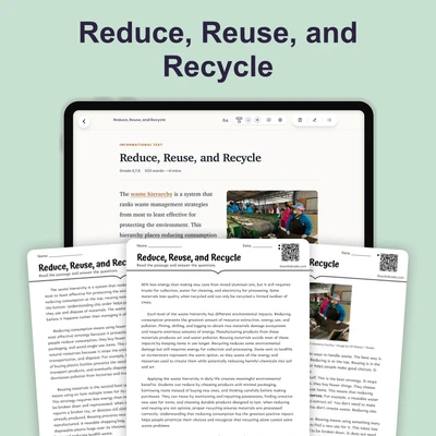 How Reducing Waste Protects Earth's Systems - reading educational content