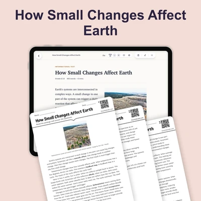 How Small Changes Affect Earth Systems - reading educational content