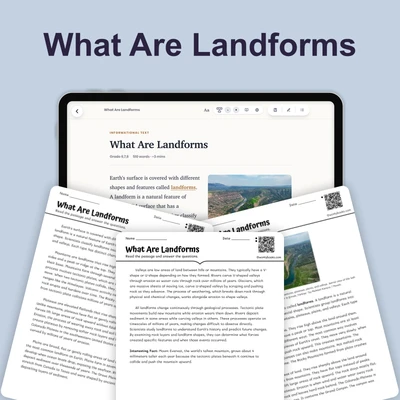 What Are Landforms - reading educational content