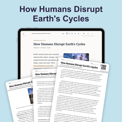 How Humans Disrupt Earth's Cycles - reading educational content