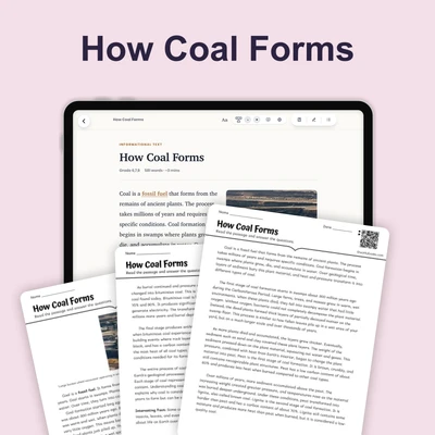 How Coal Forms - reading educational content