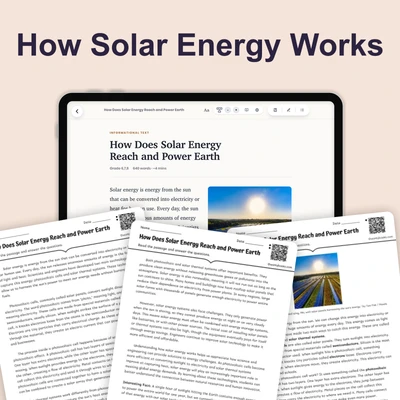 How Does Solar Energy Reach and Power Earth - reading educational content