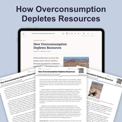 How Overconsumption Depletes Resources - reading educational content