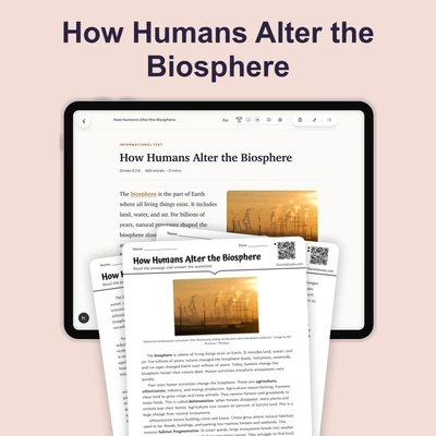How Humans Alter the Biosphere - reading educational content