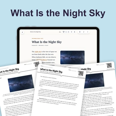 What Is the Night Sky - reading educational content