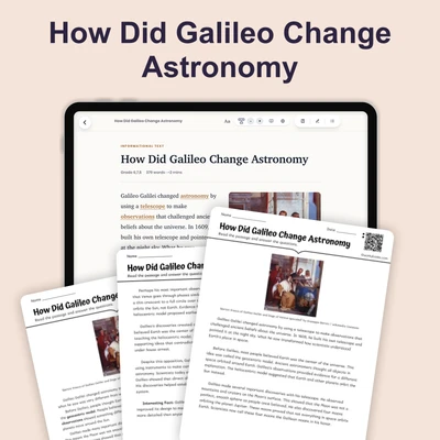 How Did Galileo Change Astronomy - reading educational content