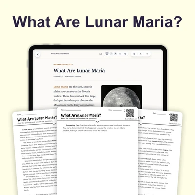 What Are Lunar Maria - reading educational content