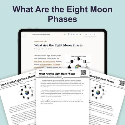 What Are the Eight Moon Phases - reading educational content