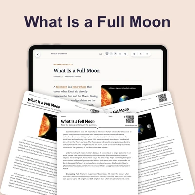 What Is a Full Moon - reading educational content
