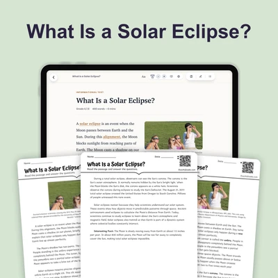 What Is a Solar Eclipse - reading educational content