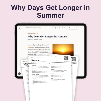 Why Summer Days Are Longer - reading educational content