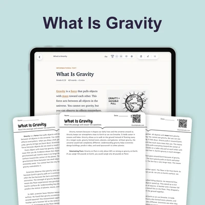 What Is Gravity - reading educational content