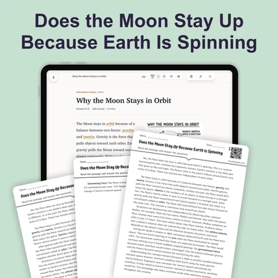 Why the Moon Stays in Orbit - reading educational content