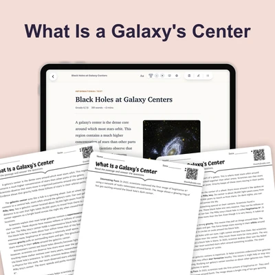 Black Holes at Galaxy Centers - reading educational content