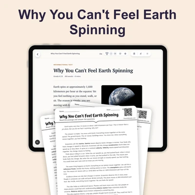 Why You Can't Feel Earth Spinning - reading educational content