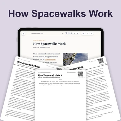 How Spacewalks Work - reading educational content