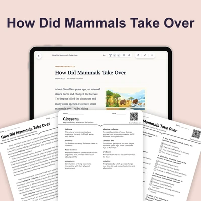 The Age of Mammals Begins - reading educational content