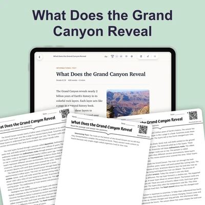 What Does the Grand Canyon Reveal - reading educational content