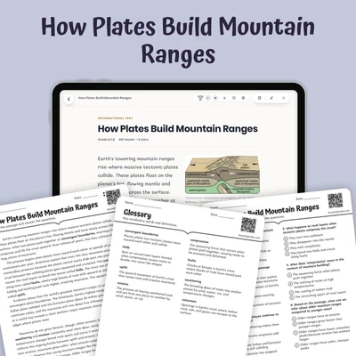 How Plates Build Mountain Ranges - reading educational content