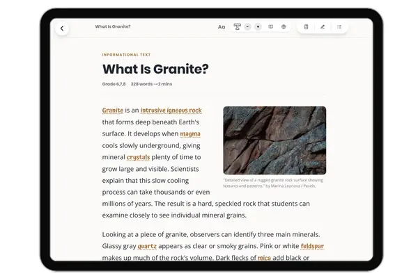 What Is Granite - reading educational content