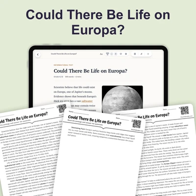 Could There Be Life on Europa - reading educational content