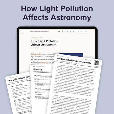 How Light Pollution Affects Astronomy - reading educational content
